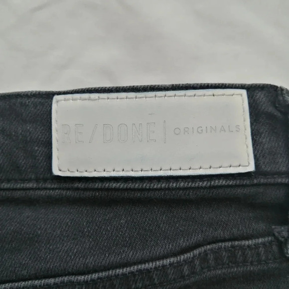 Re/Done 70s Stove Pipe Jeans High Rise Straight Leg in Faded Black 27 (4) - Picture 8 of 16